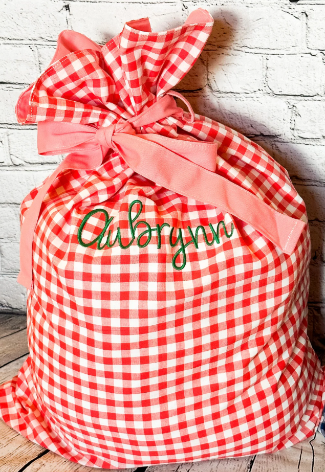 Gingham Christmas Sacks