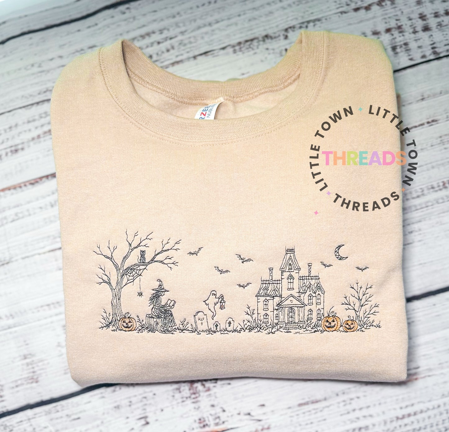 Halloween Manor Embroidered Crewneck
