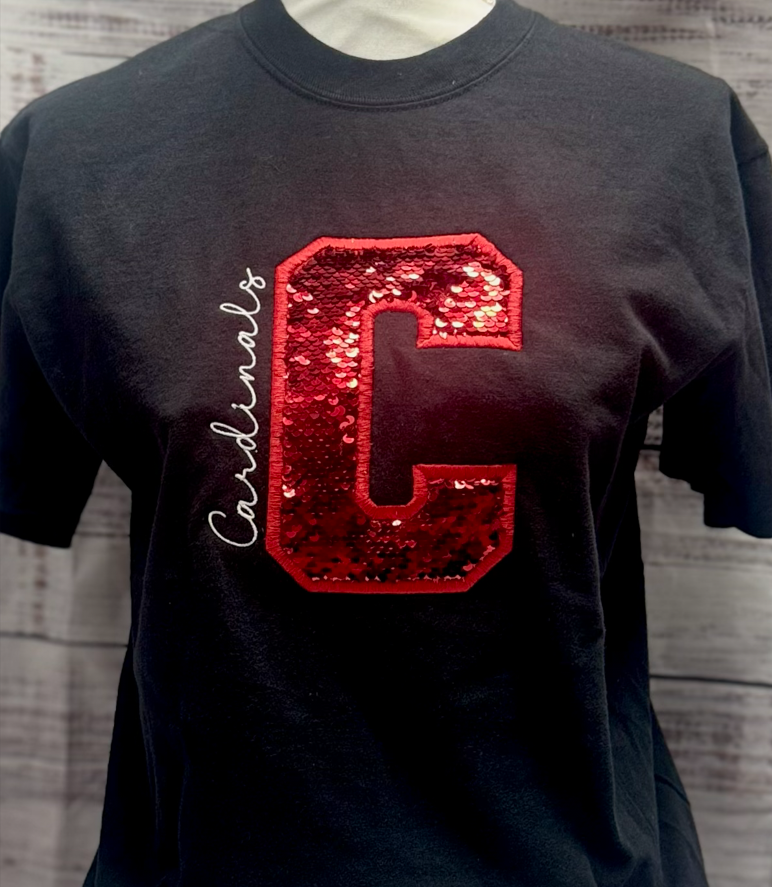 Sequins Varsity Cardinal Shirt