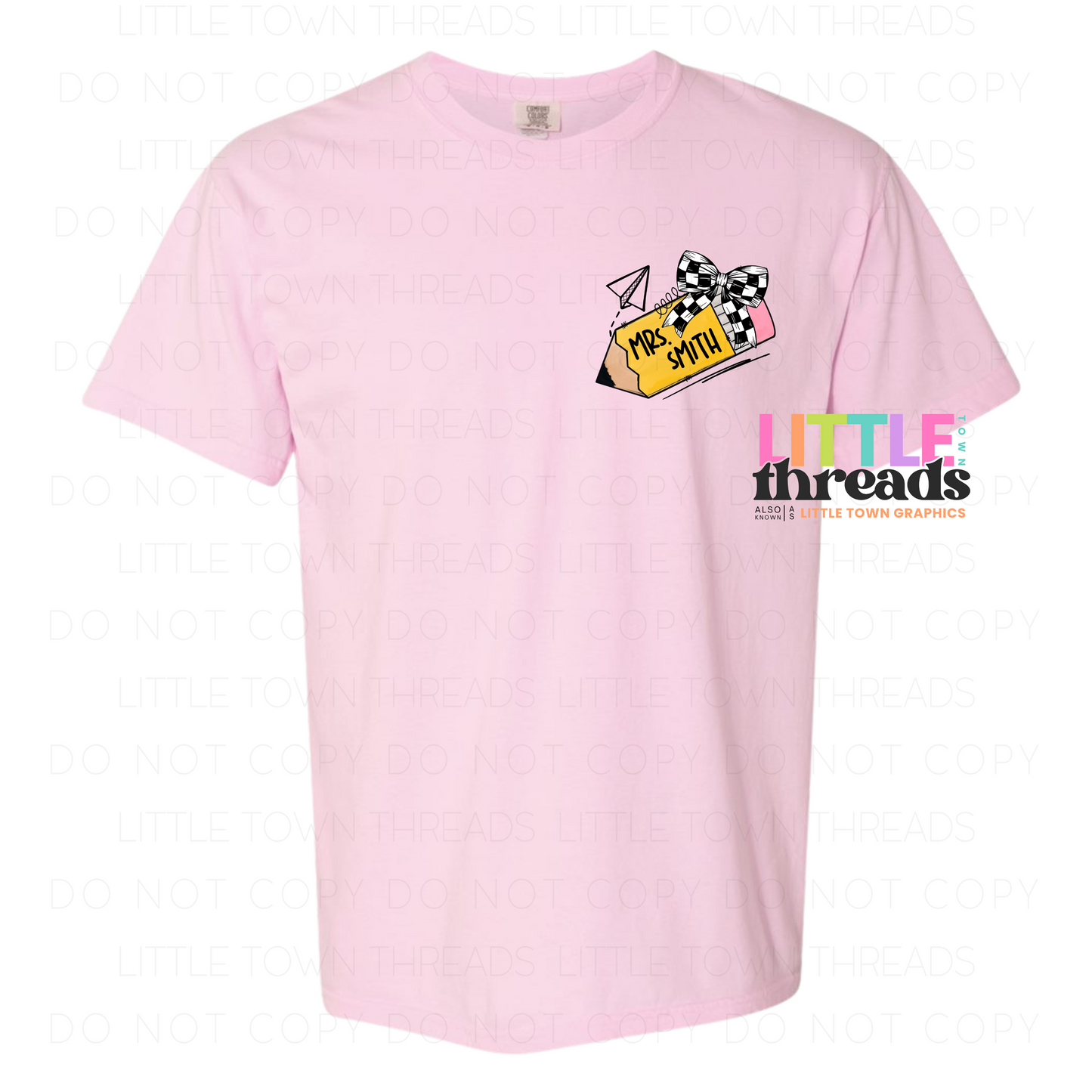 Teacher Bow Pencil Shirt