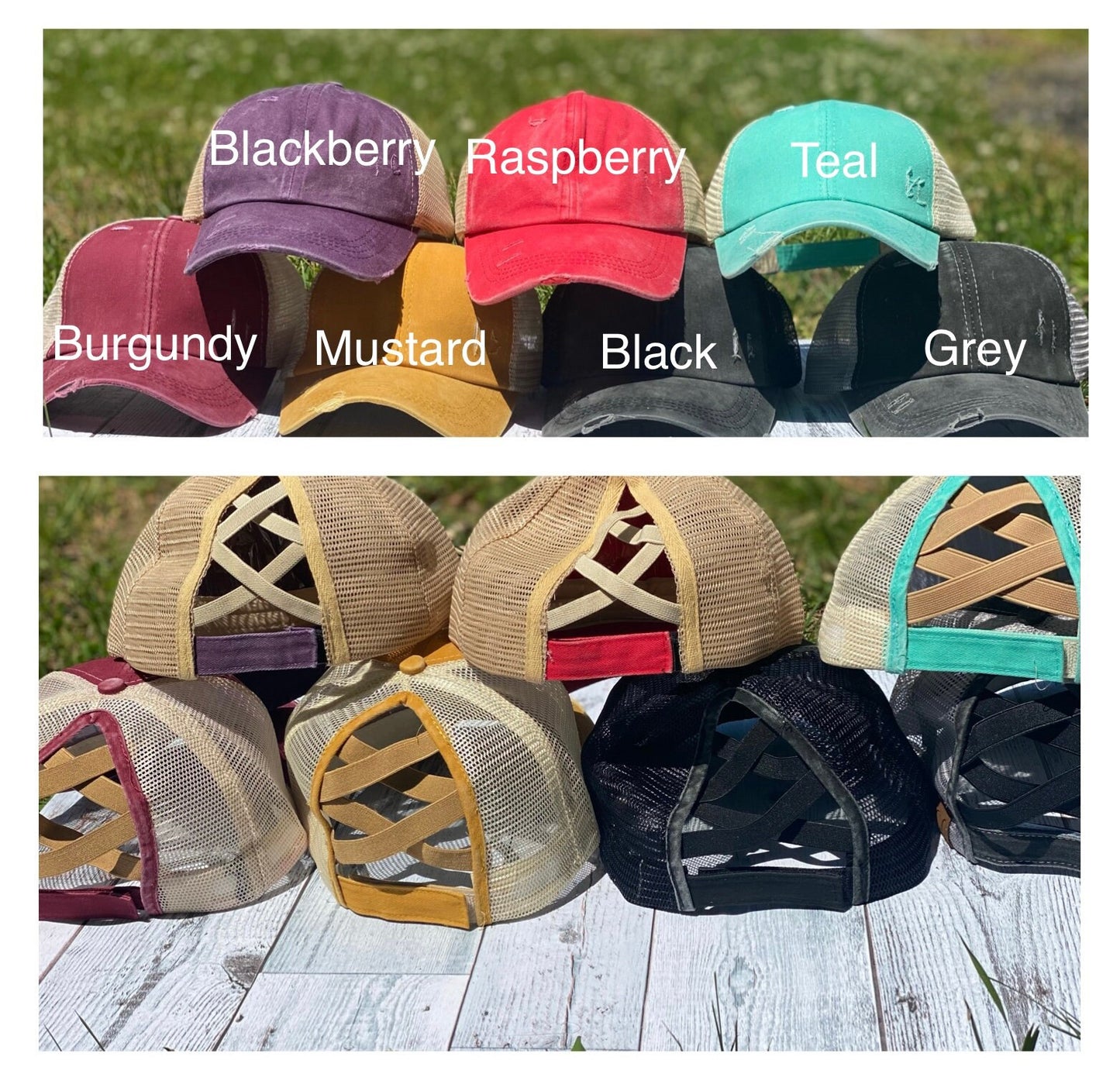Blessed Gigi Embroidered Distressed Hat- Different Color Options Available
