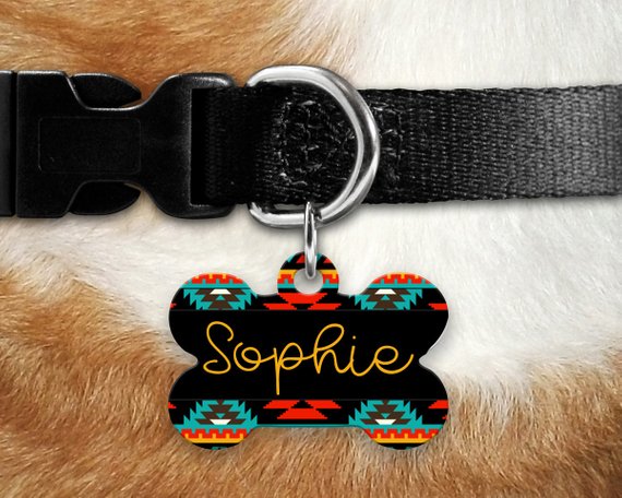 Aztec Print Pet ID Tag