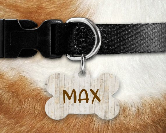 Distressed Wood look Pet ID Tag