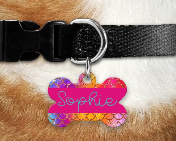 Mermaid Scales Pet ID Tag