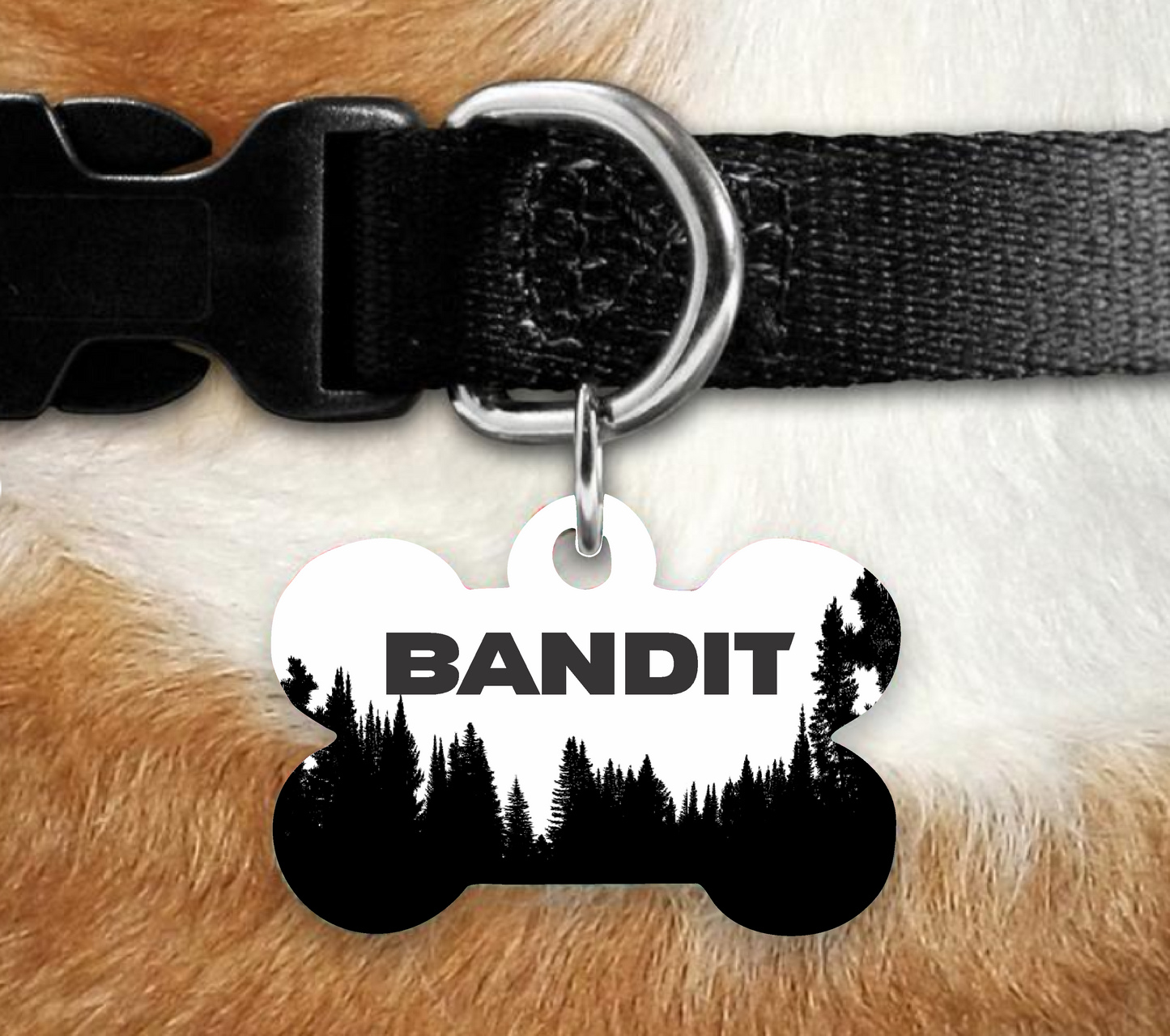 Forest - Bone Pet ID Tag