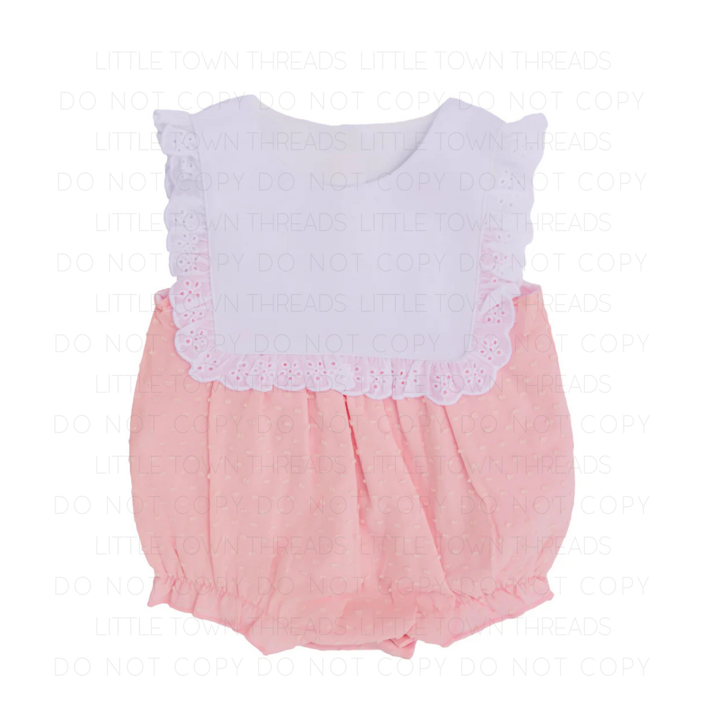 Swiss Dot Bow Banner Bubble Romper