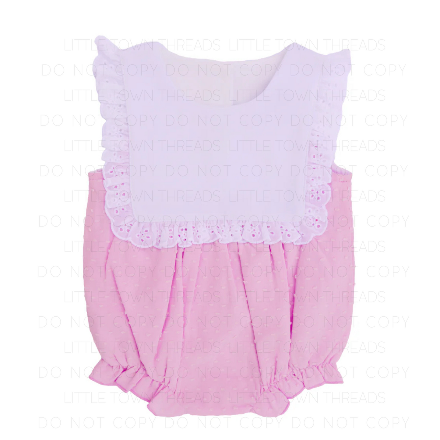 Swiss Dot Bow Banner Bubble Romper