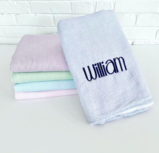 Seersucker Microfiber Beach Towel