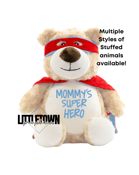 Personalized Stuffed Animal- Mommy's Super Hero  Bear