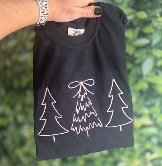 Pink Christmas Tree Trio