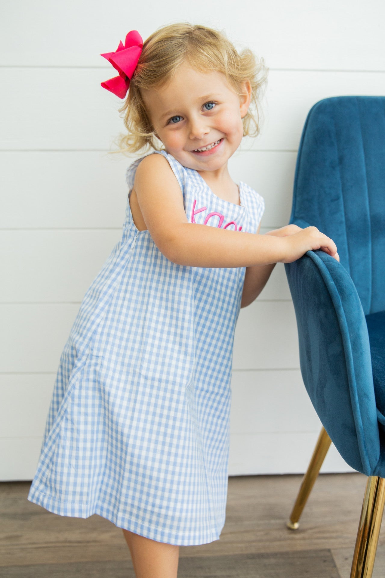 Gingham/Seersucker Jumper Dress Pre-Order; ETA End of September
