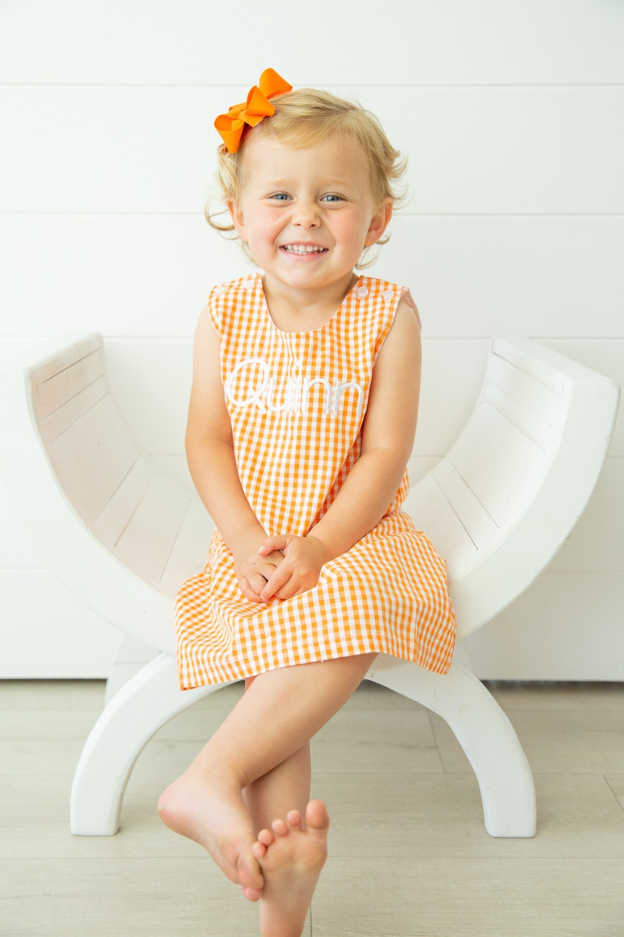 Gingham/Seersucker Jumper Dress Pre-Order; ETA End of September