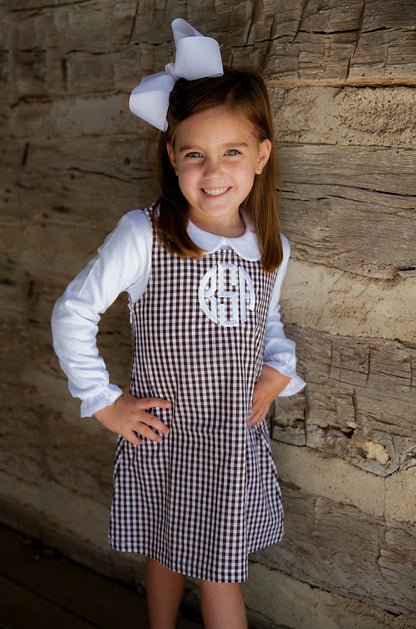 Gingham/Seersucker Jumper Dress Pre-Order; ETA End of September