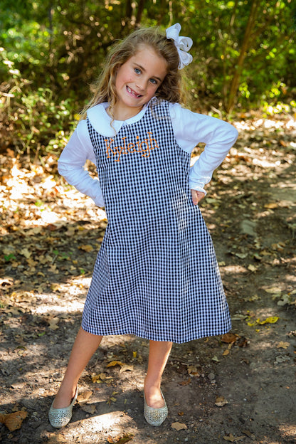Gingham/Seersucker Jumper Dress Pre-Order; ETA End of September