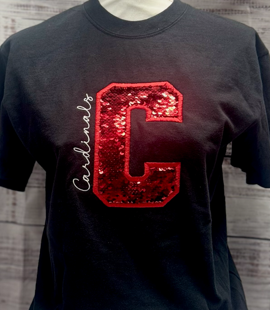 Sequins Varsity Cardinal Shirt