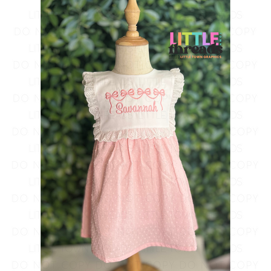 Swiss Dot Bow Banner Dress