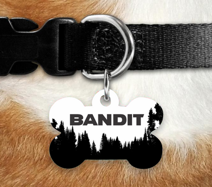 Forest -  Bone Pet ID Tag